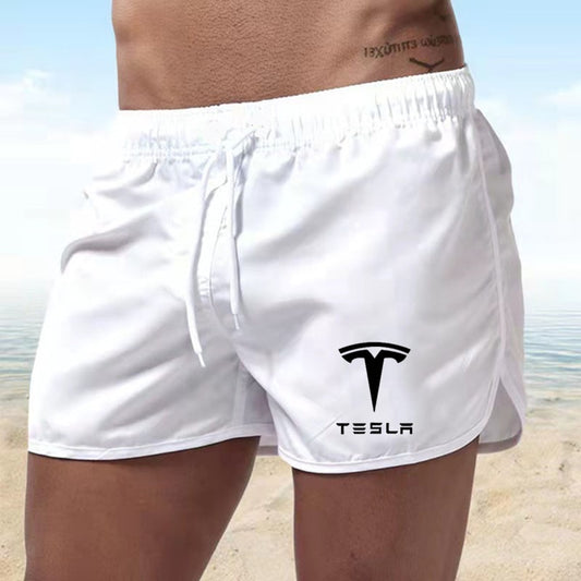 Tesla Men's Shorts Summer Swimwear Men Swimsuit Swimming Trunks Boxer Short Sexy Beach Shorts Surf Board Men's Clothing Pants
