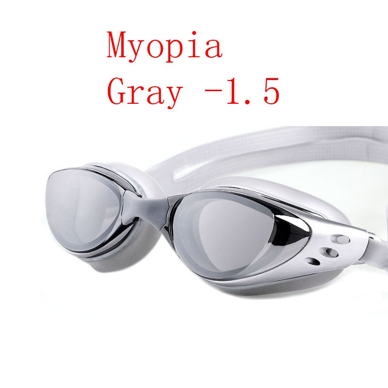 Myopia Swimming glasses -1.0~-10 Waterproof Anti-Fog arena Prescription swim eyewear water Silicone Big diving goggles Men Women