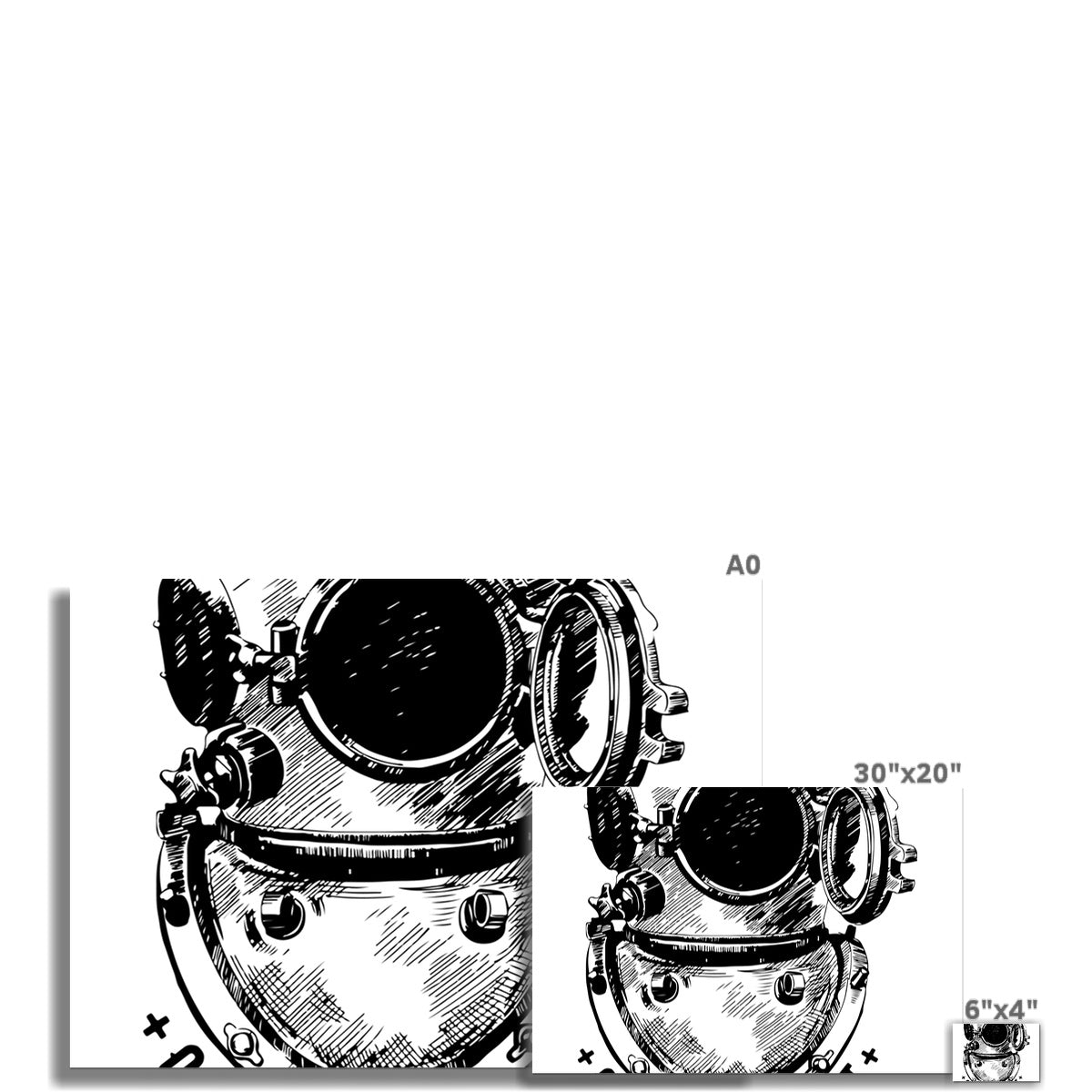 AQUA B&W - 05 - Ozeanastronaut - Gerollte Leinwand