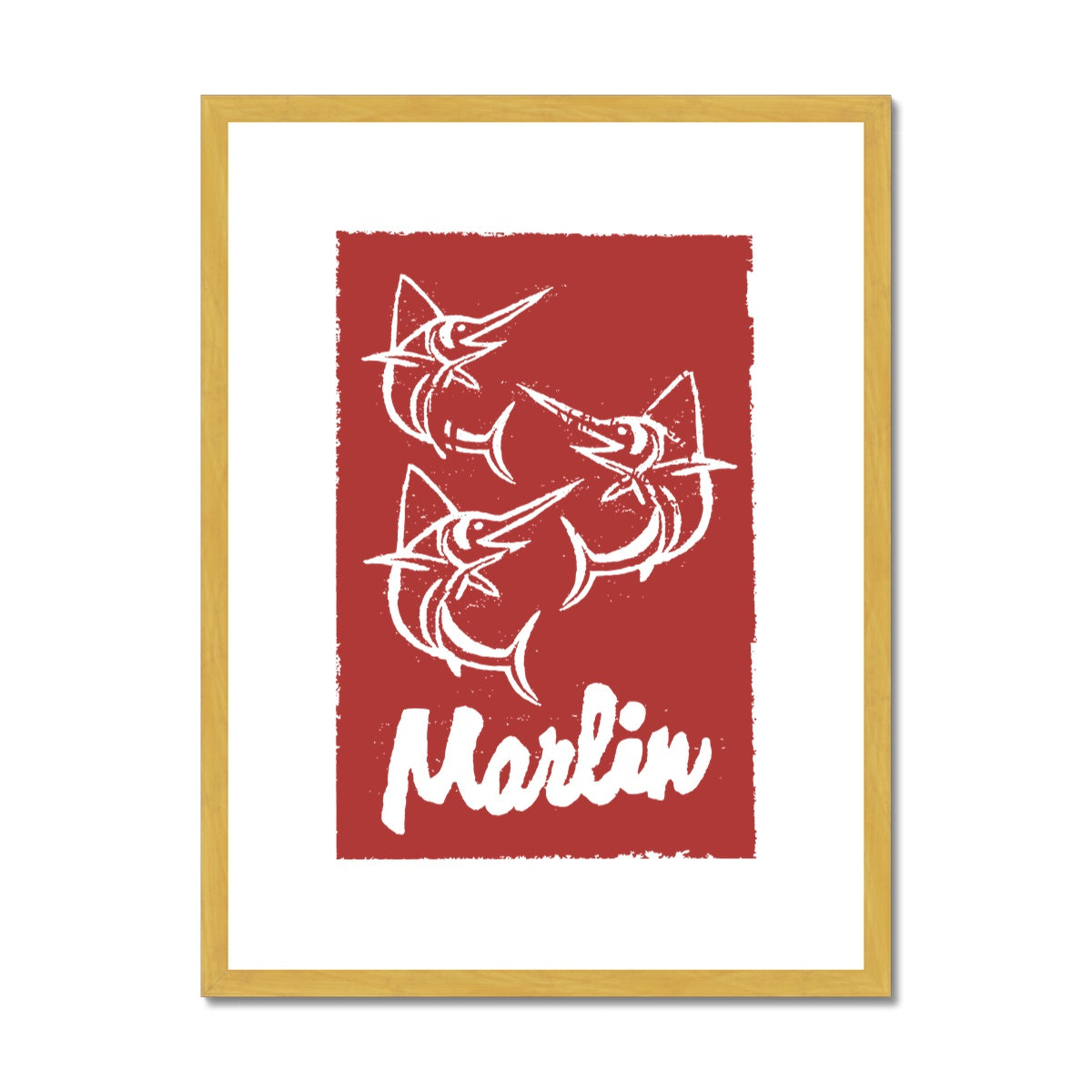AQUA HMP2 - 07 - Marlin - Impressão antiga emoldurada e montada