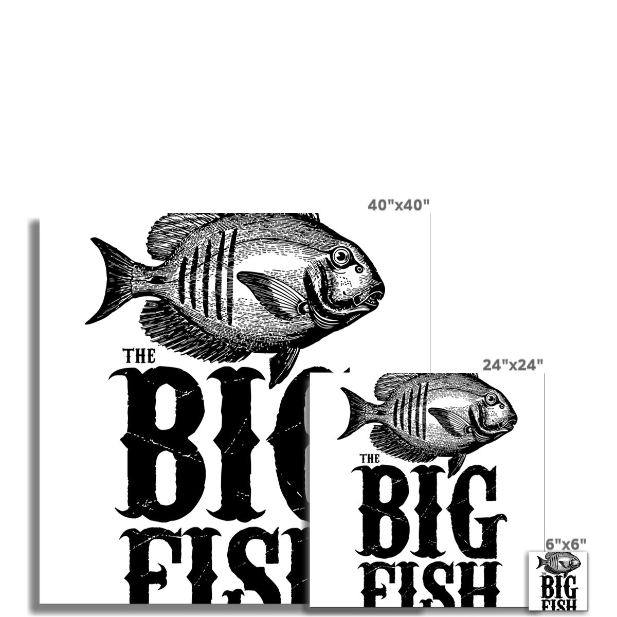 AQUA B&W - 01 -Big Fish - Wall Art Poster