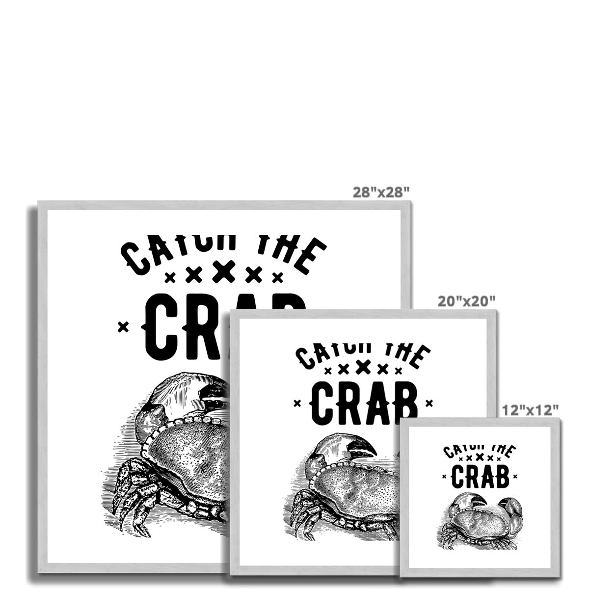 AQUA B&W - 07 - Catch the crab - Antique Framed & Mounted Print