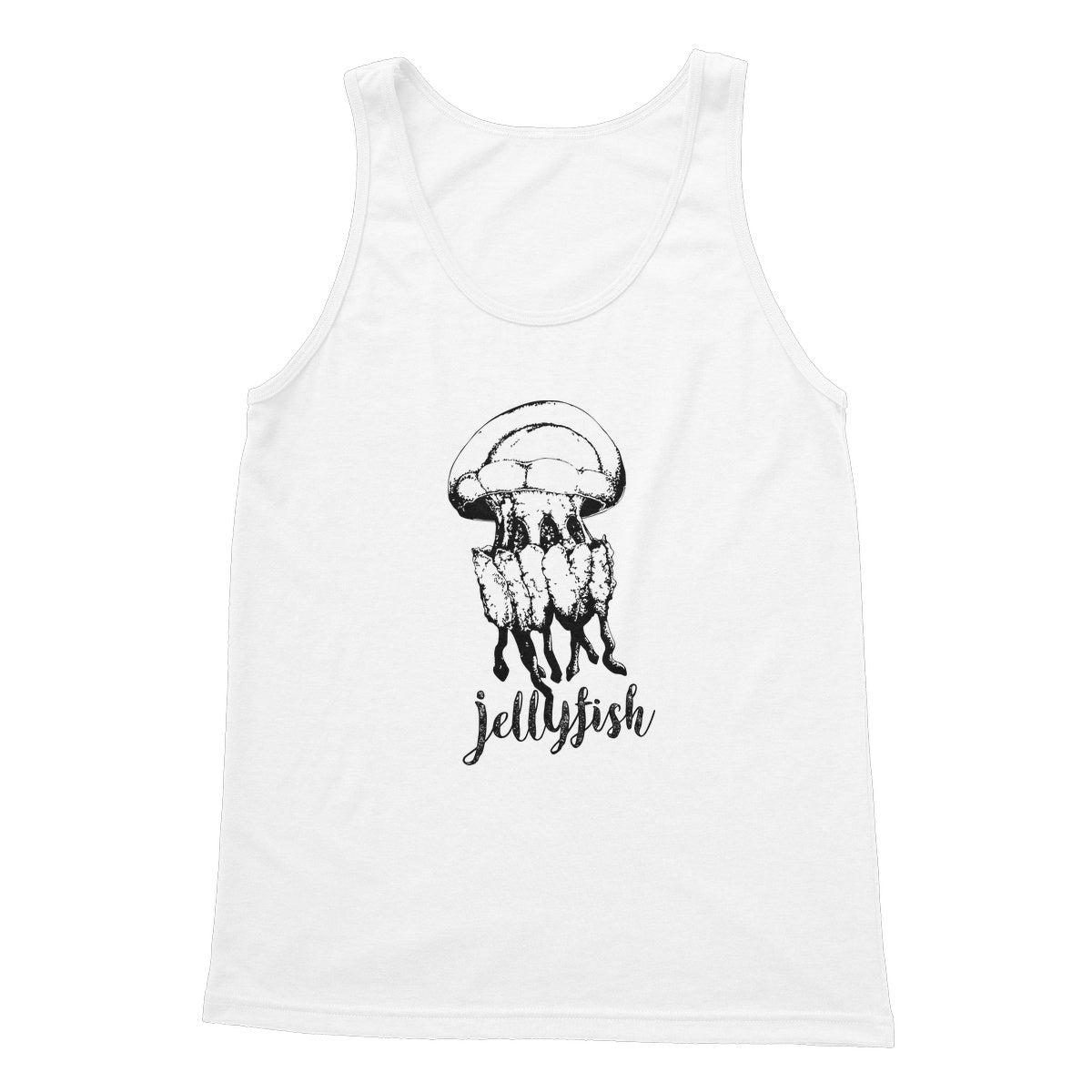 AQUA B&W - 02 - Jellyfish - Softstyle Tank Top
