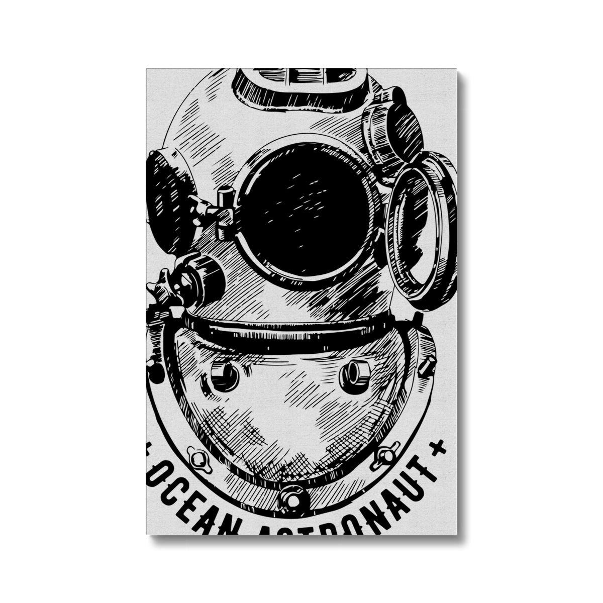 AQUA B&W - 05 - Ozean-Astronaut - Öko-Leinwand