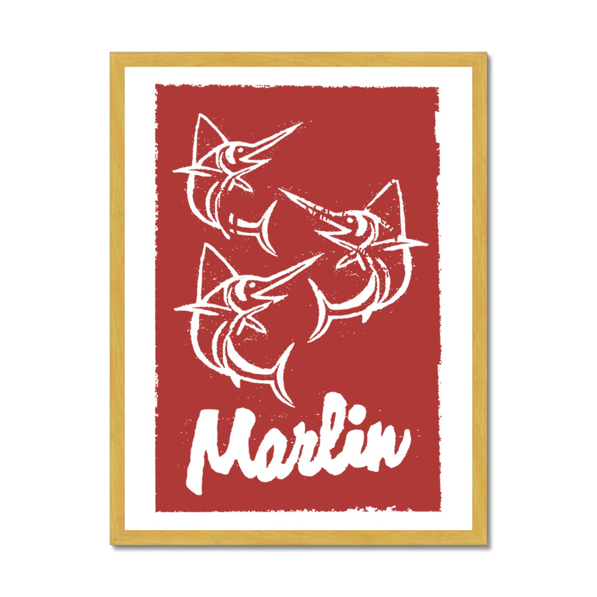 AQUA HMP2 - 07 - Marlin - Antique Framed Print
