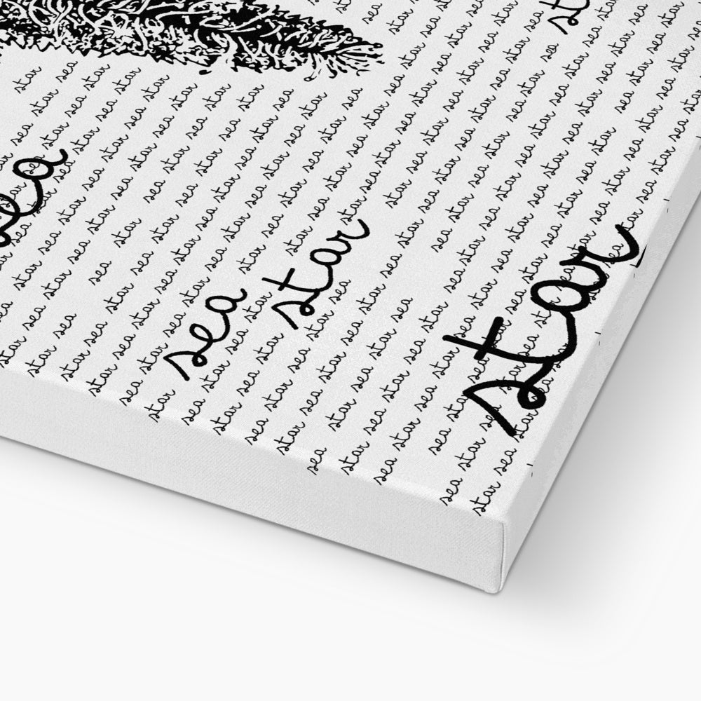 AQUA B&W - 08 - Seestern - Öko-Leinwand