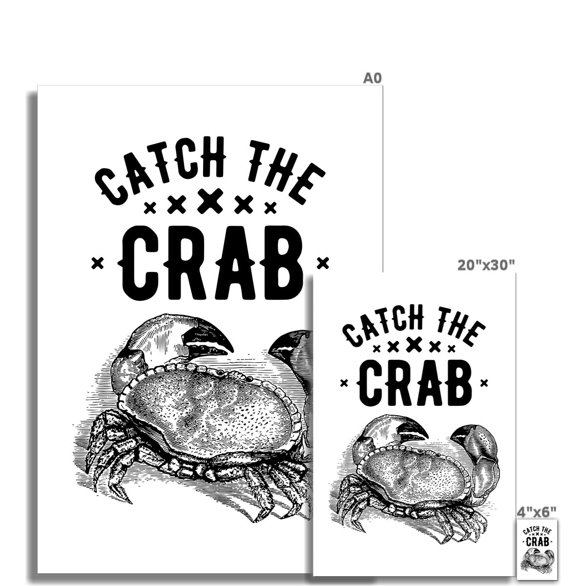 AQUA B&W - 07 - Catch the crab - Rolled Canvas
