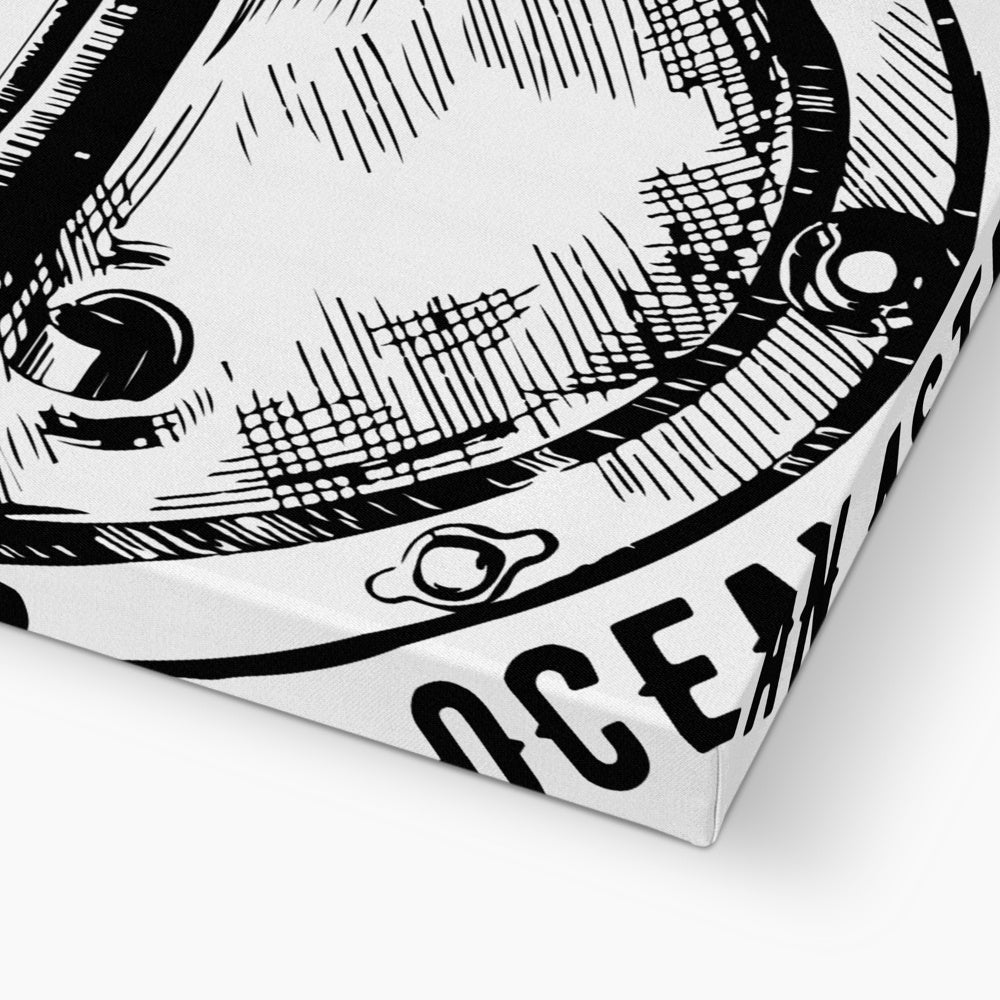 AQUA B&W - 05 - Ozean-Astronaut - Öko-Leinwand