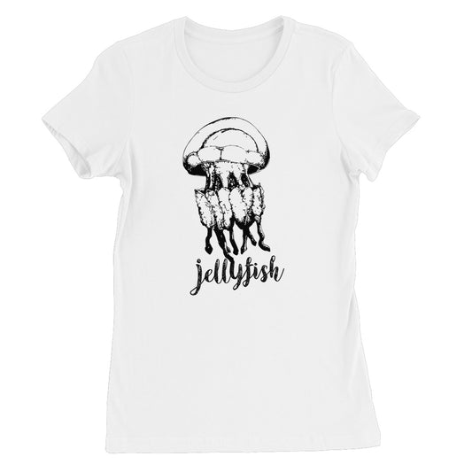 AQUA B&W - 02 - Jellyfish - Women's Fine Jersey T-Shirt