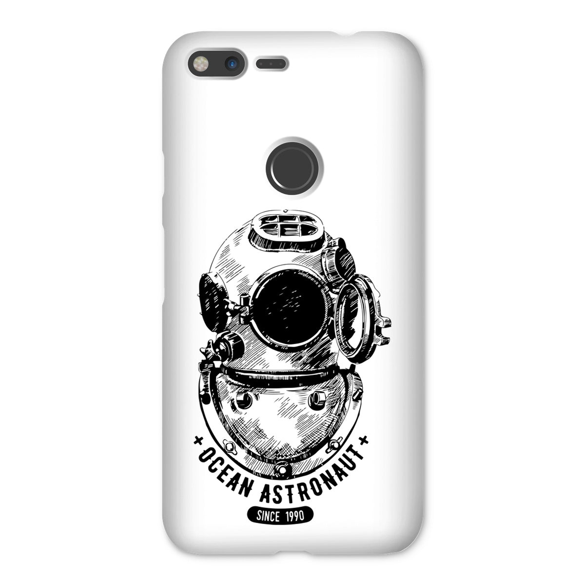 AQUA B&W - 05 - Ocean astronaut - Snap Phone Case