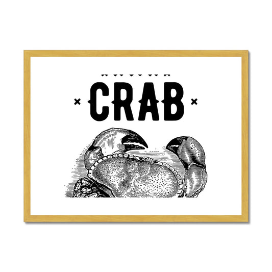 AQUA B&W - 07 - Pegue o caranguejo - Impressão antiga emoldurada e montada
