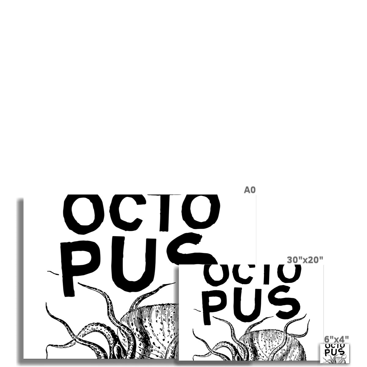 AQUA B&W - 03 - Oktopus - Gerollte Leinwand