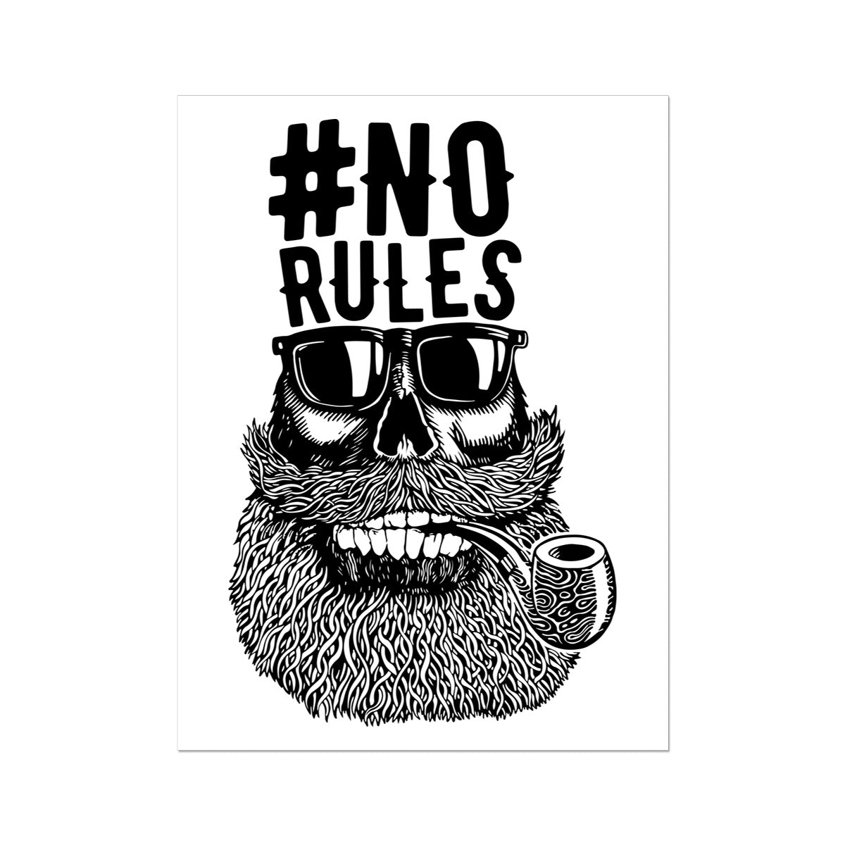 AQUA B&W - 04 - No Rules - Wall Art Poster