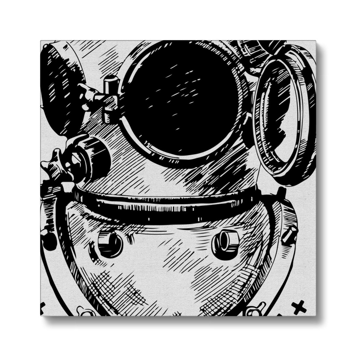 AQUA B&W - 05 - Ozean-Astronaut - Öko-Leinwand