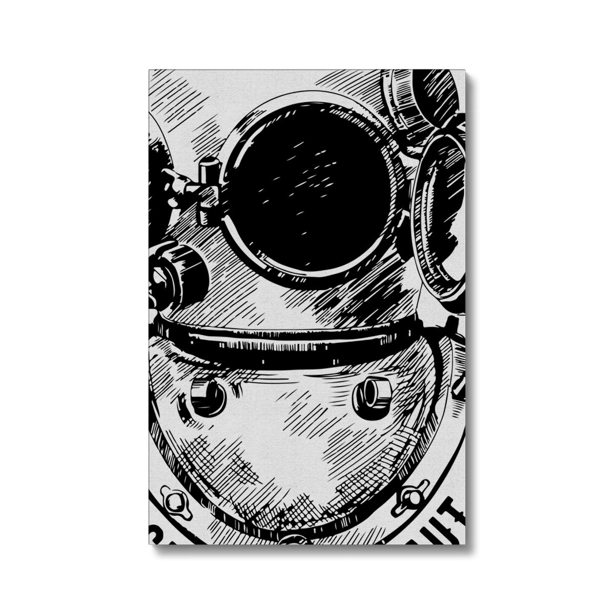AQUA B&W - 05 - Ozean-Astronaut - Öko-Leinwand