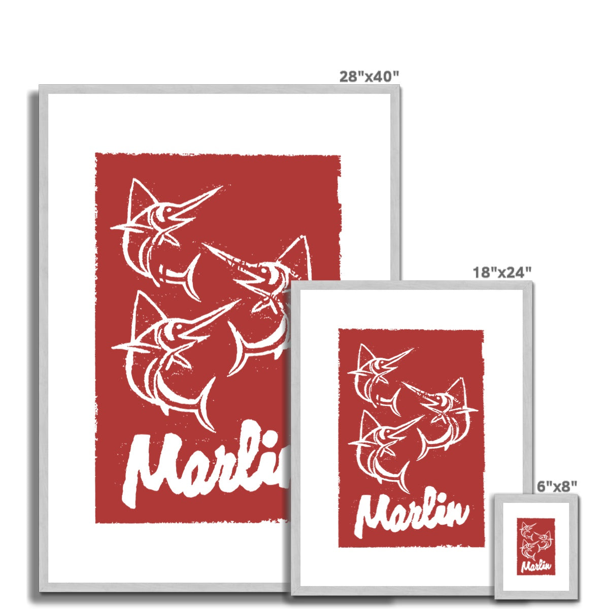 AQUA HMP2 - 07 - Marlin - Impressão antiga emoldurada e montada