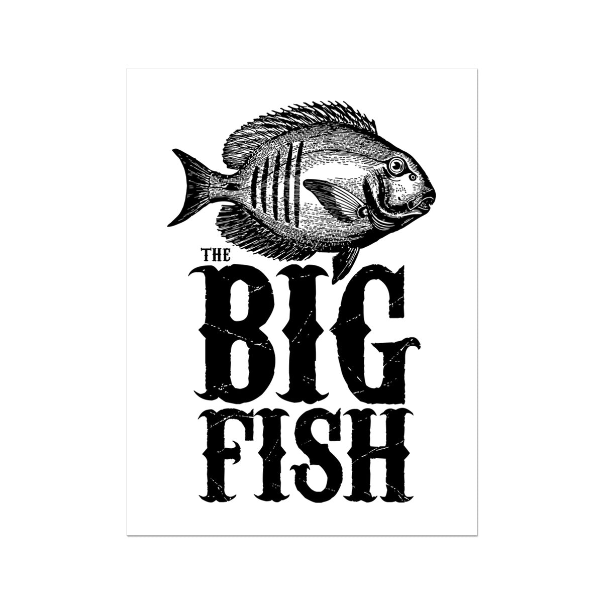AQUA B&W - 01 -Big Fish - Wall Art Poster