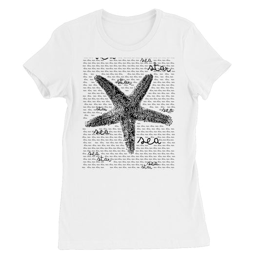 AQUA B&W - 08 - Sea Star - Women's Fine Jersey T-Shirt