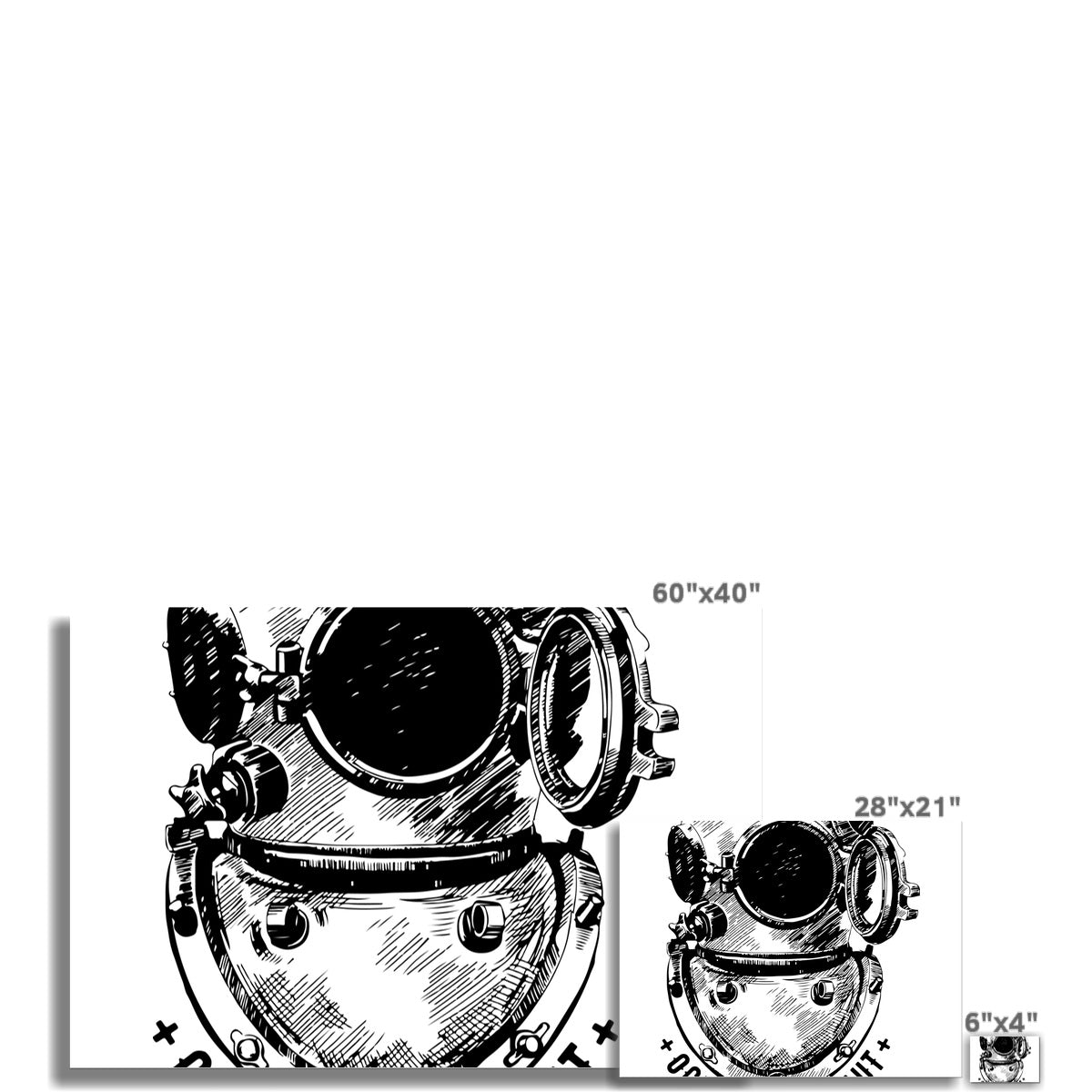 AQUA B&W - 05 - Ocean astronaut - Wall Art Poster