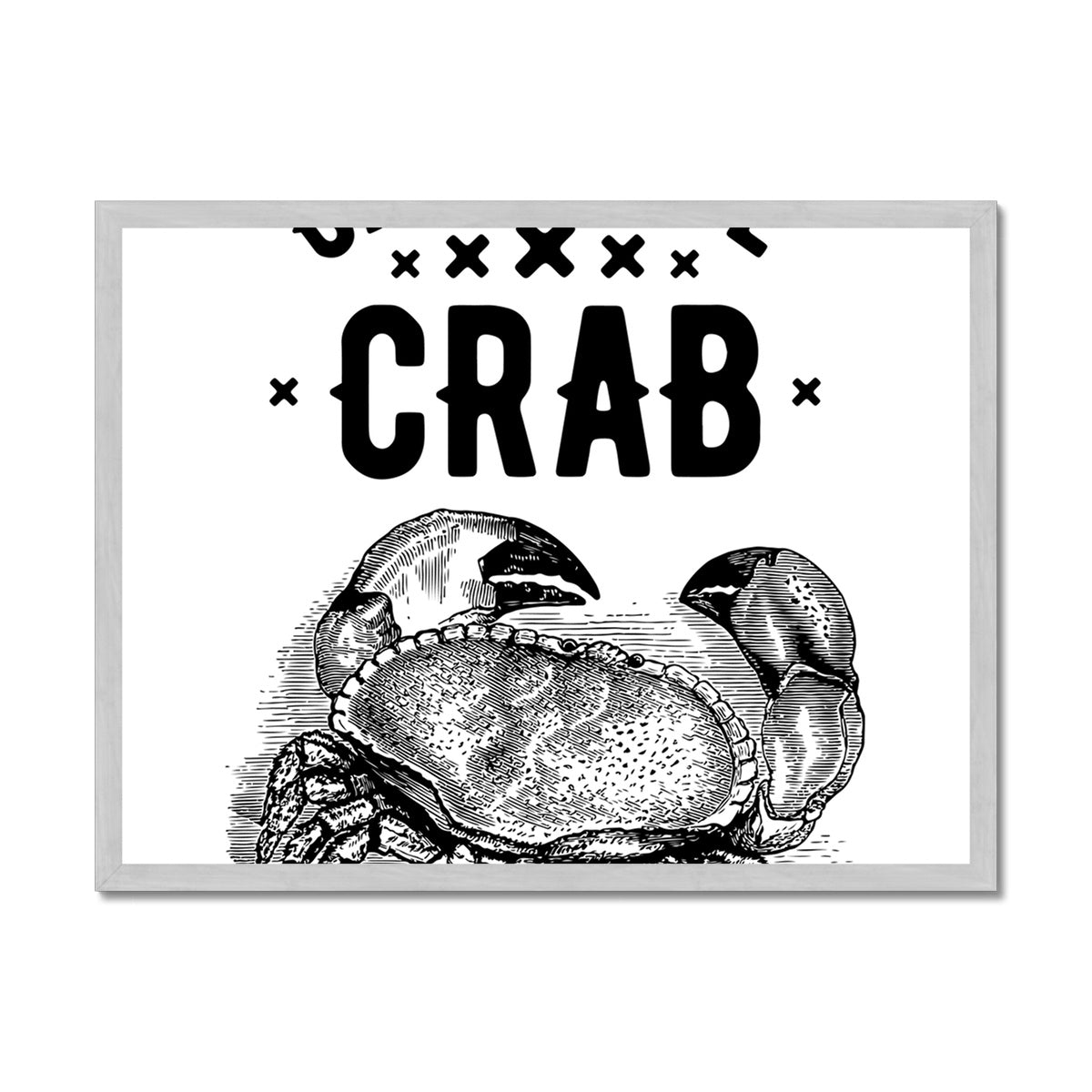 AQUA B&W - 07 - Catch the crab - Antique Framed Print