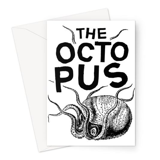 AQUA B&W - 03 - Octopus - Greeting Card