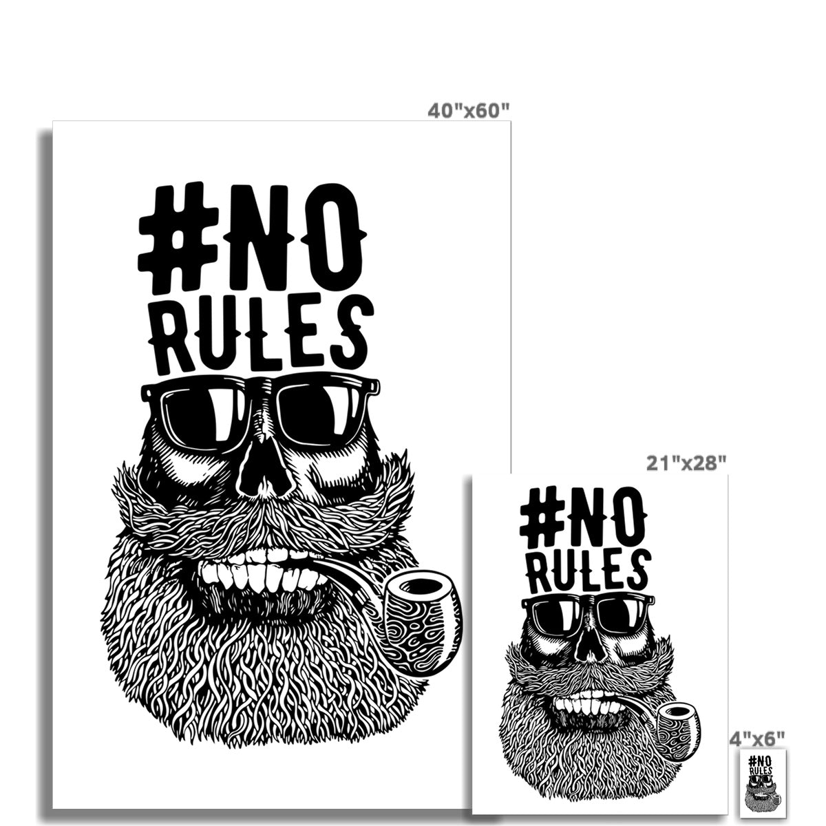 AQUA B&W - 04 - No Rules - Wall Art Poster
