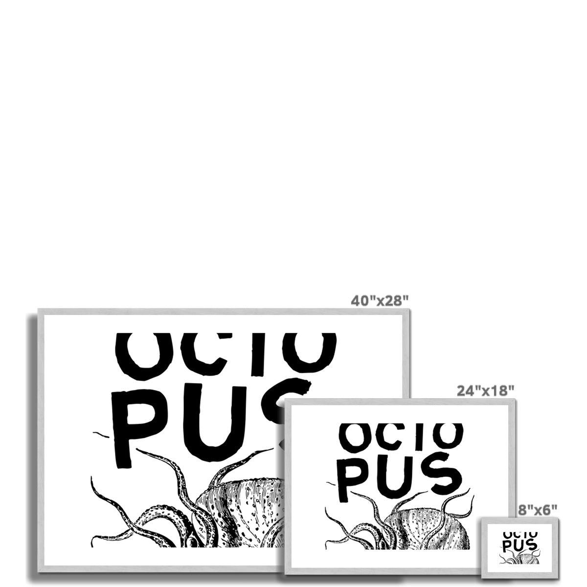 AQUA B&W - 03 - Polvo - Impressão antiga emoldurada e montada