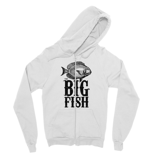 AQUA B&W - 01 -Big Fish - Fine Jersey Zip Hoodie-Apparel-AQUATICUS