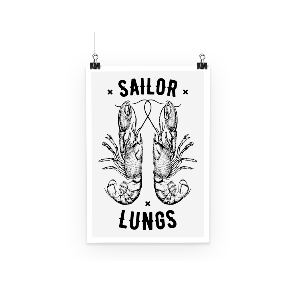 AQUA B&W - 06 - Sailing Lungs - Poster-Wall Decor-AQUATICUS