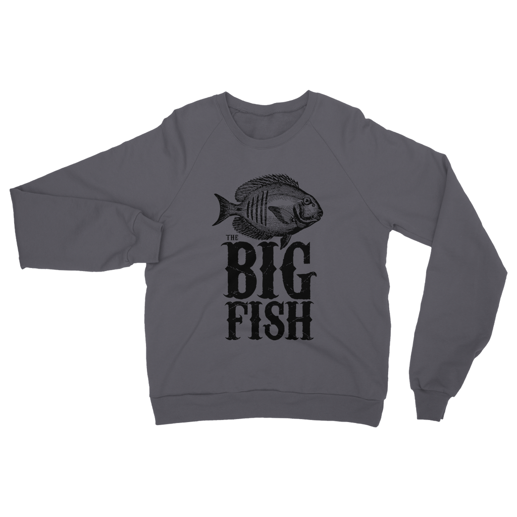 AQUA B&W - 01 -Big Fish - Heavy Blend Crew Neck Sweatshirt-Apparel-AQUATICUS