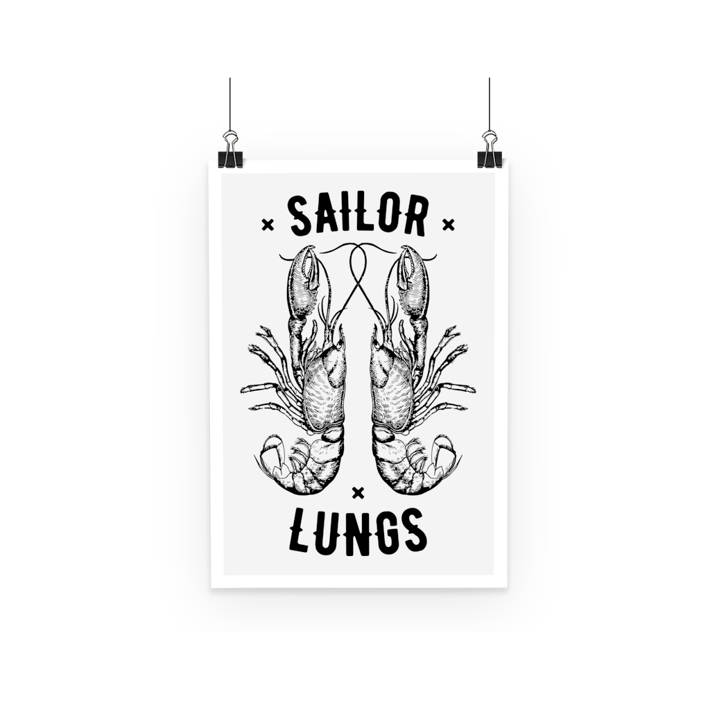 AQUA B&W - 06 - Sailing Lungs - Poster-Wall Decor-AQUATICUS