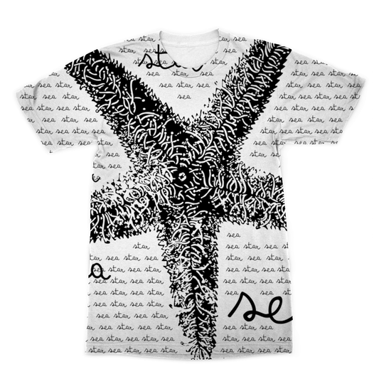 AQUA B&W - 08 - Sea Star - Sublimation T-Shirt-Apparel-AQUATICUS