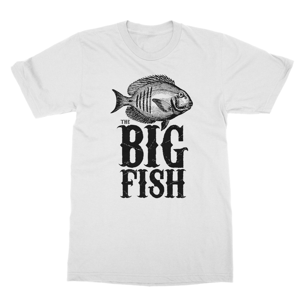 AQUA B&W - 01 -Big Fish - Softstyle Ringspun T-Shirt-Apparel-AQUATICUS