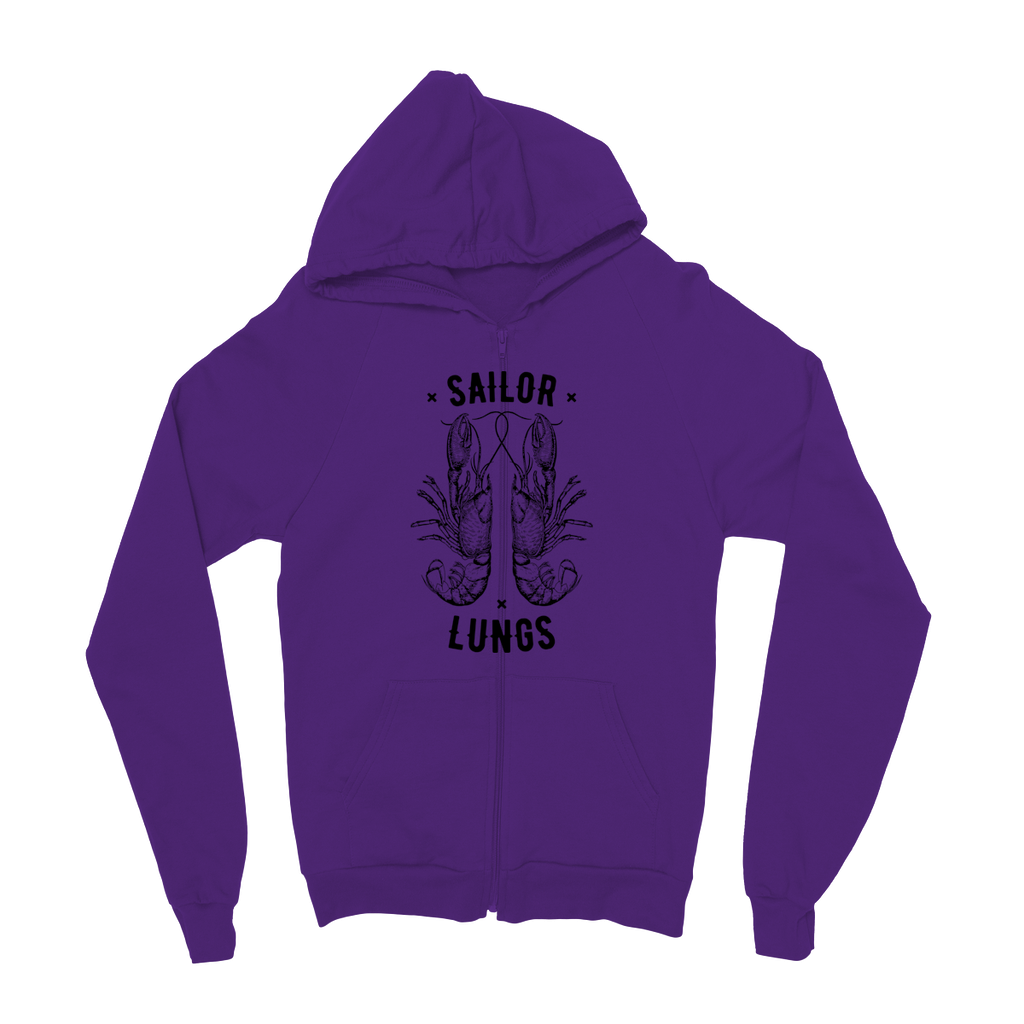 AQUA B&W - 06 - Sailing Lungs - Kids Zip Hoodie-Apparel-AQUATICUS