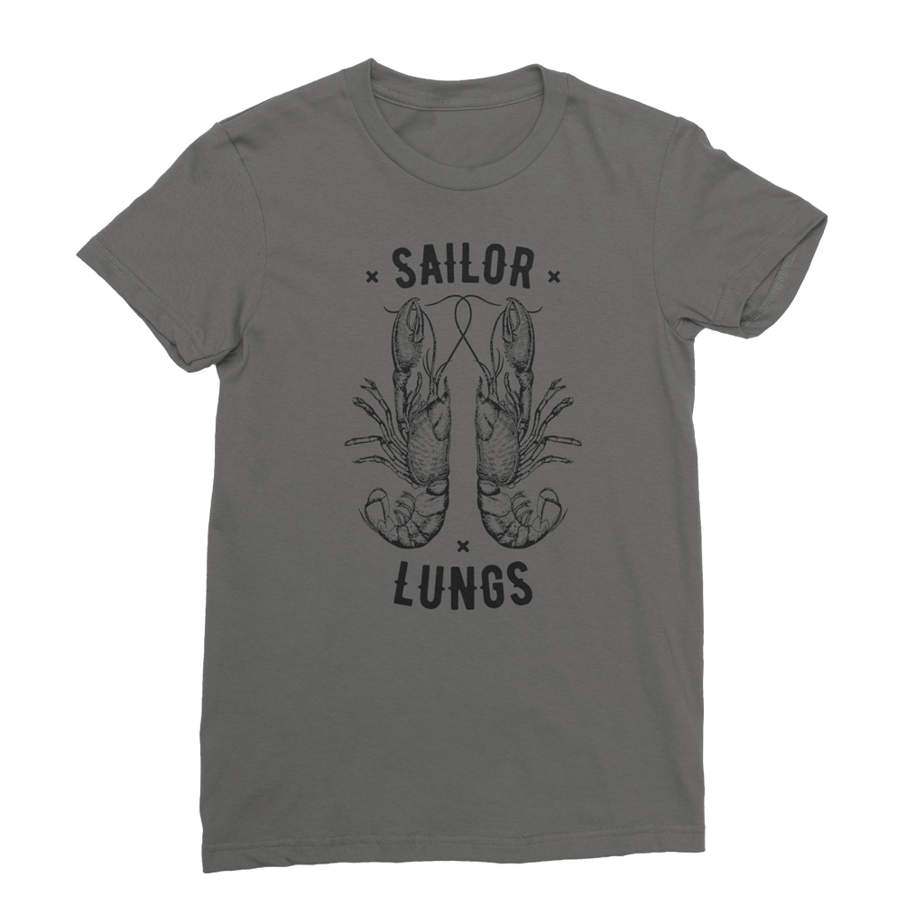 AQUA B&W - 06 - Sailing Lungs - Women's Fine Jersey T-Shirt-Apparel-AQUATICUS