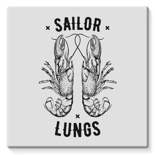 AQUA B&W - 06 - Sailing Lungs - Stretched Canvas-Wall Decor-AQUATICUS