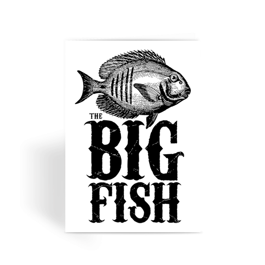 AQUA B&W - 01 -Big Fish - Greeting Card-Prints-AQUATICUS