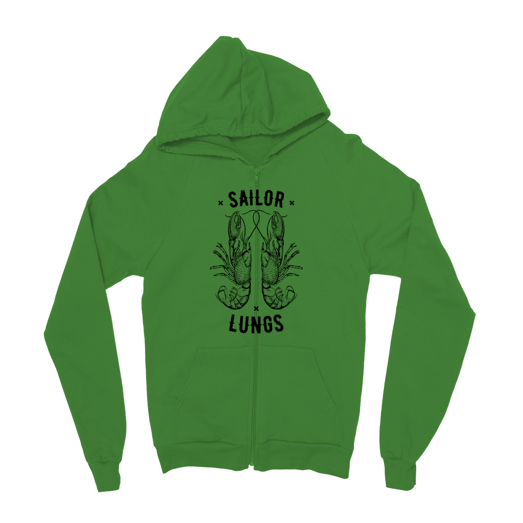 AQUA B&W - 06 - Sailing Lungs - Kids Zip Hoodie-Apparel-AQUATICUS
