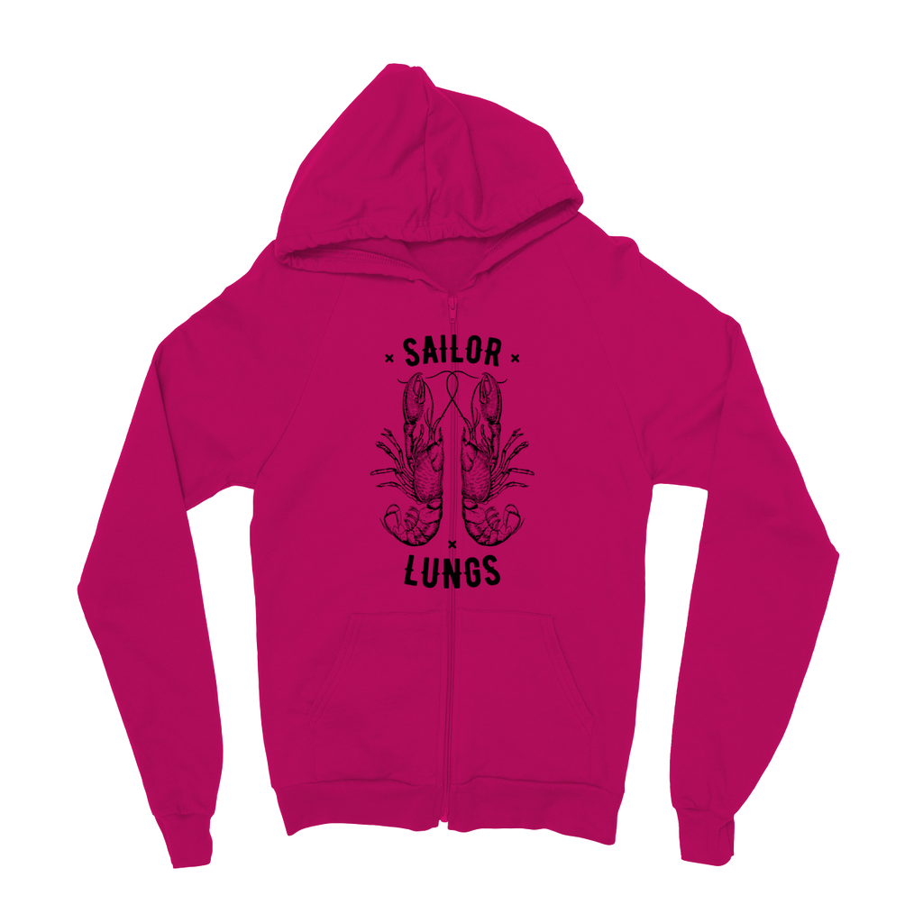 AQUA B&W - 06 - Sailing Lungs - Kids Zip Hoodie-Apparel-AQUATICUS