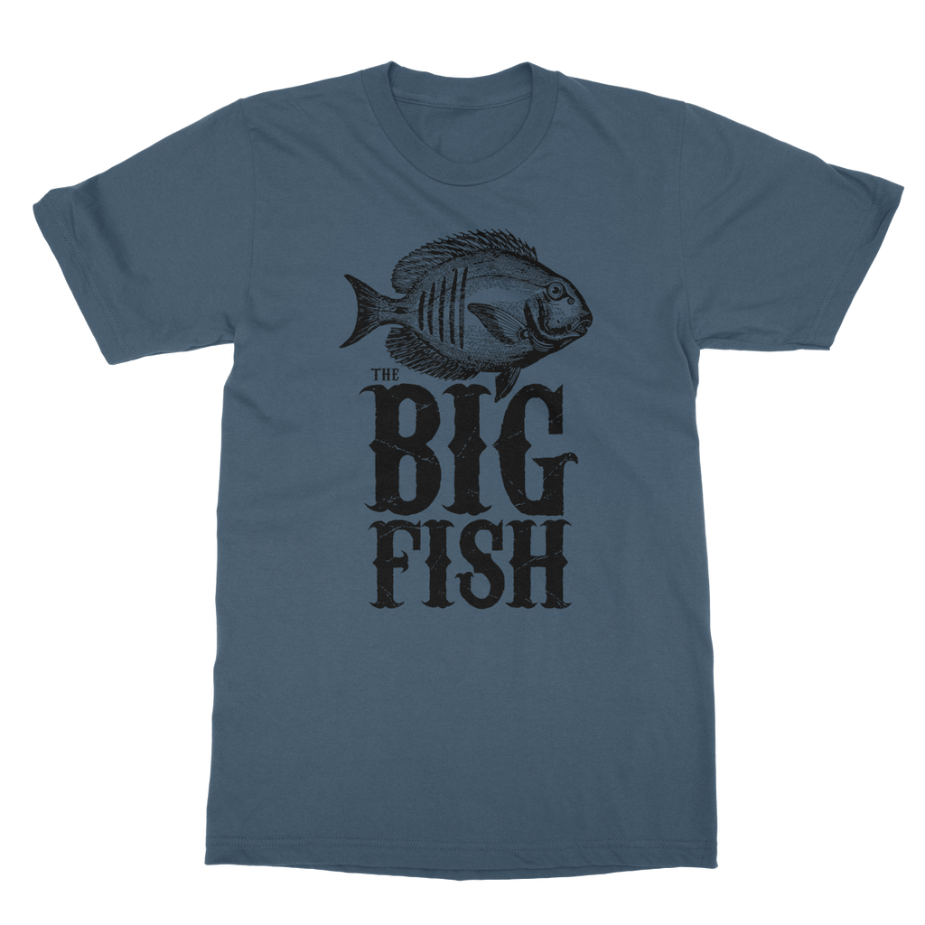AQUA B&W - 01 -Big Fish - Softstyle Ringspun T-Shirt-Apparel-AQUATICUS