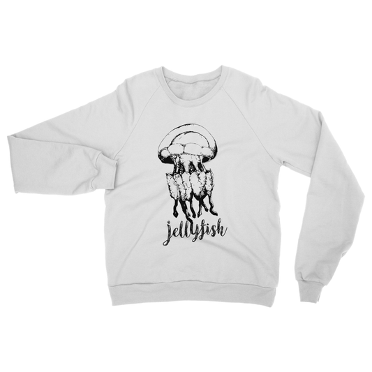 AQUA B&W - 02 - Jellyfish - Heavy Blend Crew Neck Sweatshirt-Apparel-AQUATICUS