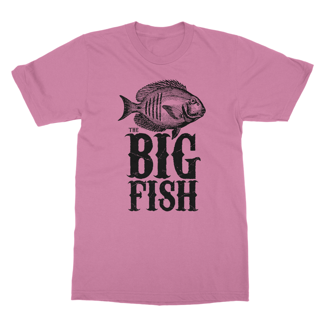 AQUA B&W - 01 -Big Fish - Softstyle Ringspun T-Shirt-Apparel-AQUATICUS