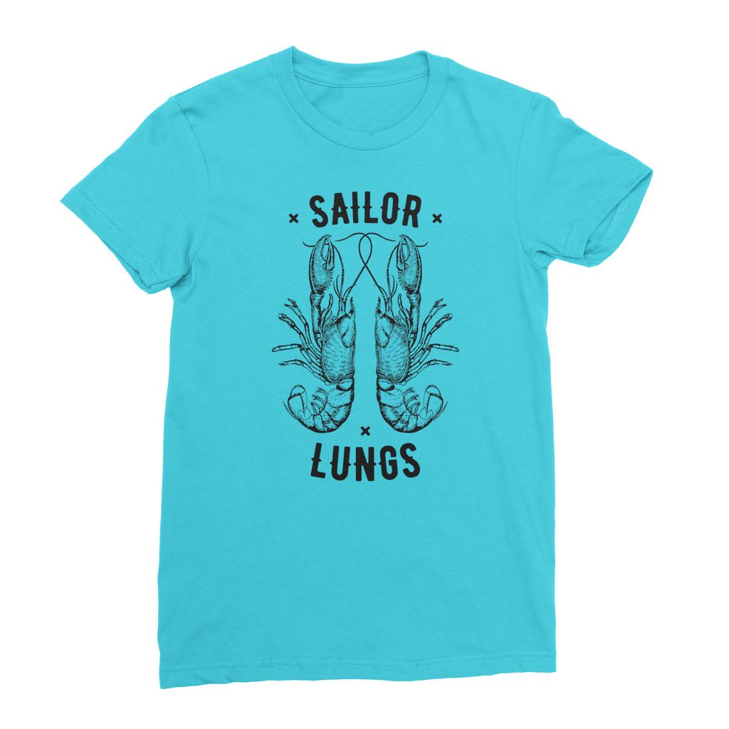 AQUA B&W - 06 - Sailing Lungs - Women's Fine Jersey T-Shirt-Apparel-AQUATICUS