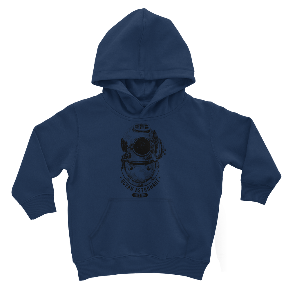 AQUA B&W - 05 - Ocean astronaut - Kids Hoodie-Apparel-AQUATICUS