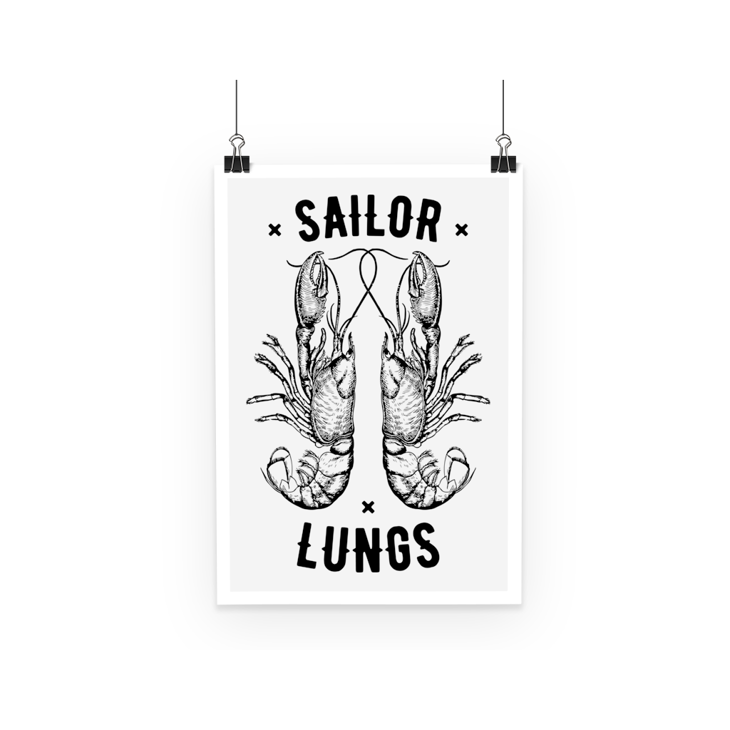 AQUA B&W - 06 - Sailing Lungs - Poster-Wall Decor-AQUATICUS