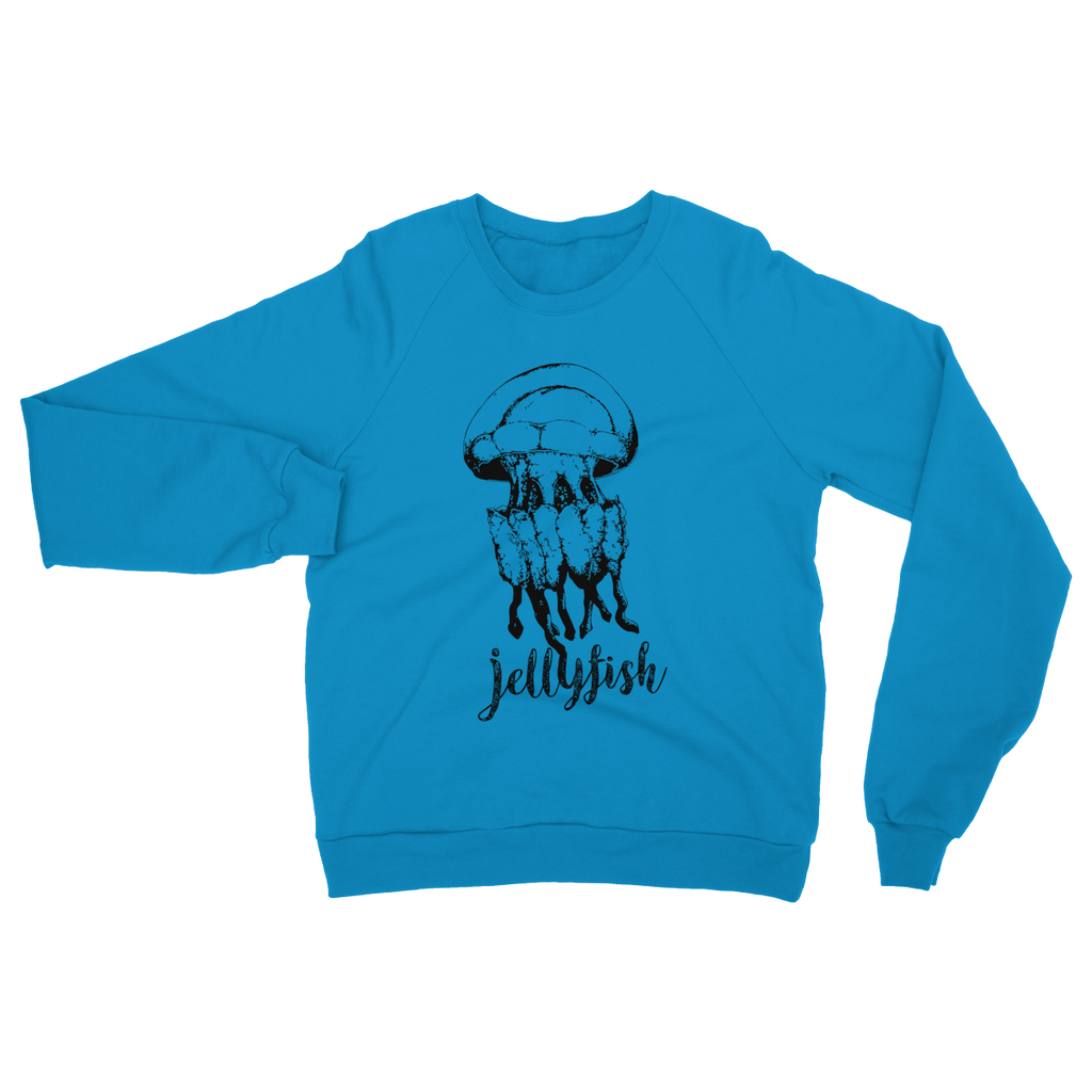 AQUA B&W - 02 - Jellyfish - Heavy Blend Crew Neck Sweatshirt-Apparel-AQUATICUS
