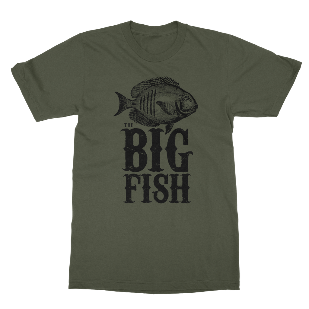 AQUA B&W - 01 -Big Fish - Softstyle Ringspun T-Shirt-Apparel-AQUATICUS