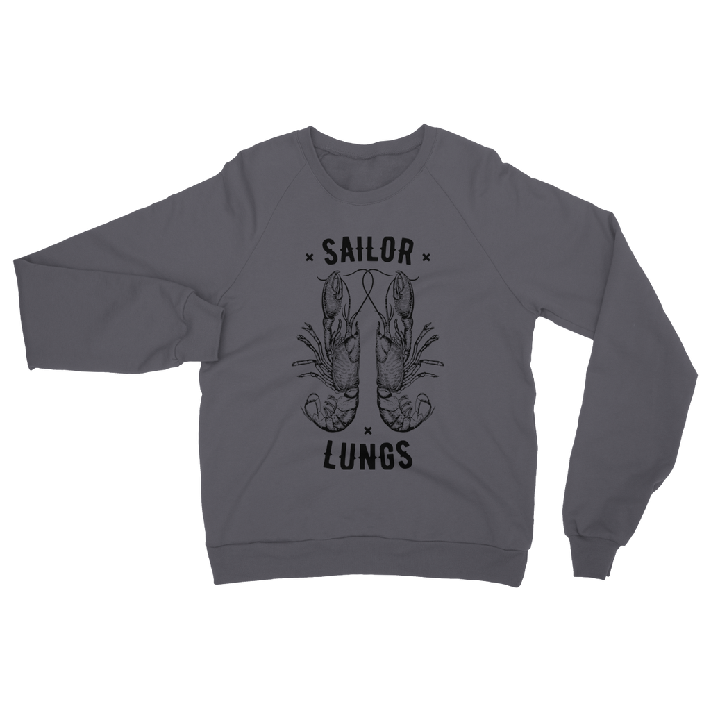 AQUA B&W - 06 - Sailing Lungs - Heavy Blend Crew Neck Sweatshirt-Apparel-AQUATICUS
