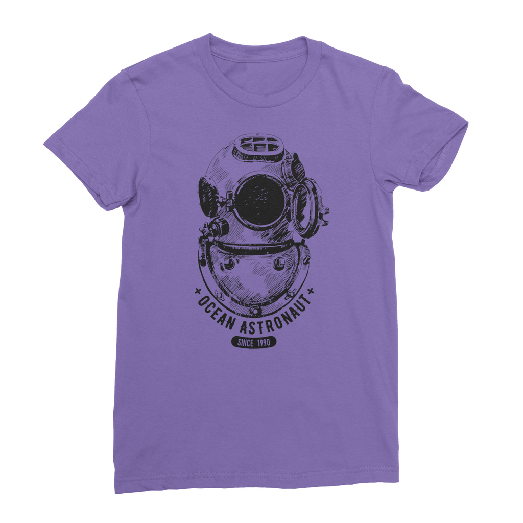 AQUA B&W - 05 - Ocean astronaut - Women's Fine Jersey T-Shirt-Apparel-AQUATICUS