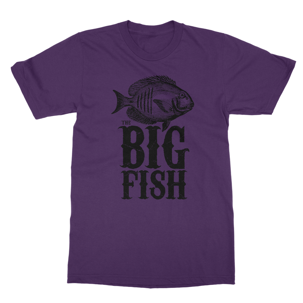 AQUA B&W - 01 -Big Fish - Softstyle Ringspun T-Shirt-Apparel-AQUATICUS